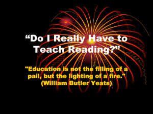 “Do I Really Have to Teach Reading?”