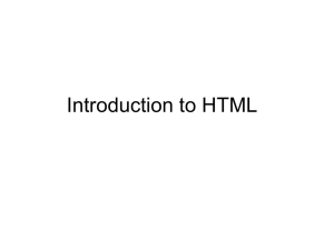 Introduction to HTML