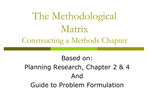 Constructing a Research Methods Chapter: A Guide
