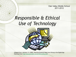 Responsible Technology Use: Oak Valley Middle School