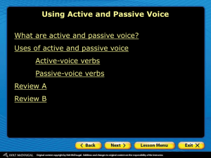 Active and Passive Voice: Grammar Guide & Exercises