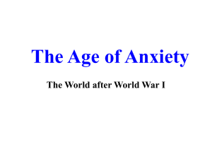 A Post World War I World