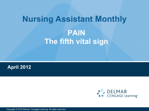 April 2012 PAIN The fifth vital sign