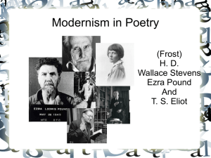 Modernism in Poetry: Frost, Stevens, H.D., Pound, Eliot