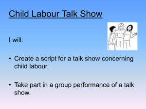 Child Labour Talk Show Activity