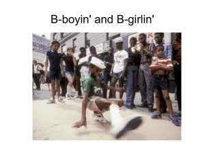 Bboying and Bgirling, October 30 and November 1