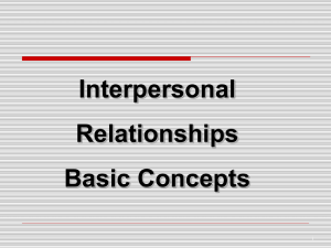 Interpersonal Relationships Basic Concepts