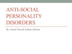 Anti-Social Personality Disorders