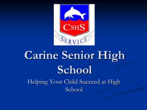 Study Timetables - Carine Senior High School