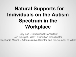 Natural Supports for Individuals on the Autism Spectrum in the