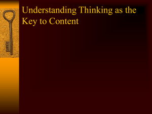 Thinking as Key to Content: Educator Worksheet