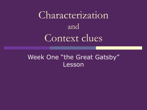 "The Great Gatsby": Characterization & Context Clues Lesson