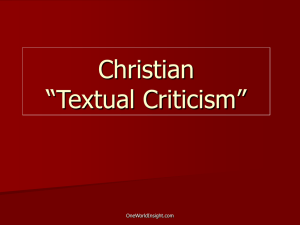 Christian Textual Criticism