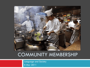 Speech Communities