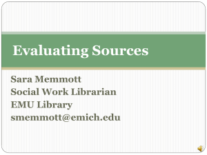 Evaluating Sources