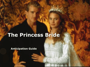 The Princess Bride: Anticipation Guide - Themes & Values