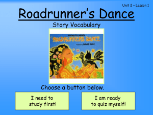 Roadrunner's Dance Vocabulary Quiz