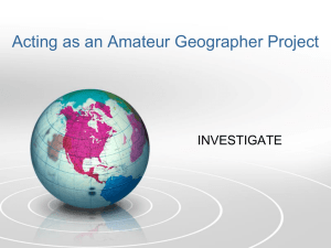 Acting as an Amateur Geographer Project