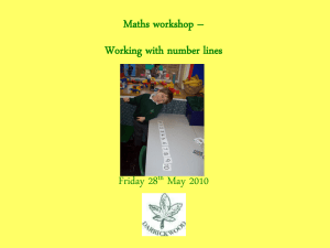 Number Lines Powerpoint - Darrick Wood Infant and Nursery School