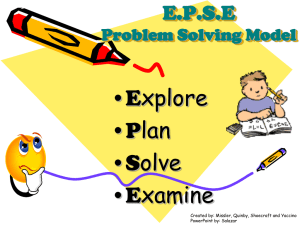 EPSE Problem Solving Model: A Step-by-Step Guide