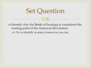 American Revolution: Saratoga & Valley Forge