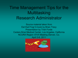 Time Management Tips for the Multitasking Research Administrator