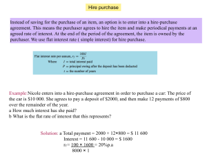 Hire Purchase: Flat & Effective Interest Rate Calculations