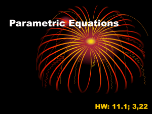 Parametric equations 11.1
