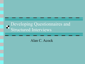 Developing Questionnaires and Structured Interviews