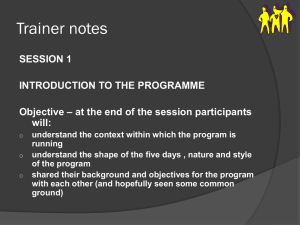 Trainers notes WP4