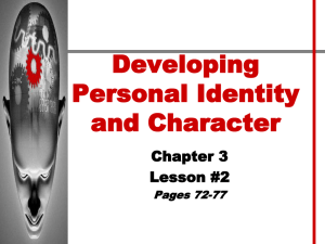 Personal Identity & Character Development: High School