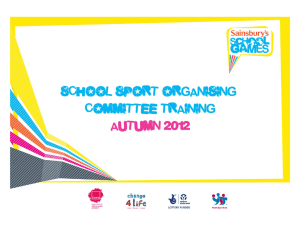 School Sport Organising Committee Training Ideas