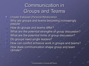 Communication in Groups and Teams
