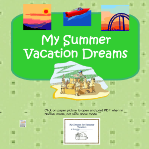 Summer Vacation Dreams: A Children's Story