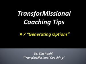 Coaching Tips #8 Generating Options