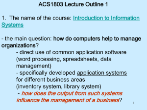 Lecture Outline 1
