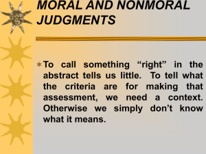 Moral vs. Nonmoral Judgments: Ethics Explained