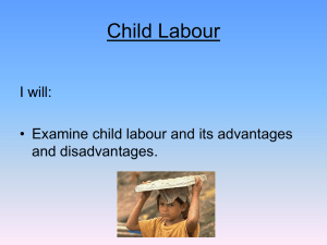 Child Labour: Advantages and Disadvantages Worksheet
