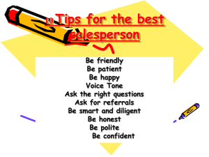 10 Tips for the best salesperson