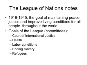 League of Nations, Political Cartoons, Treaty of Versailles Notes