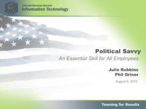Political Savvy - AIM-IRS