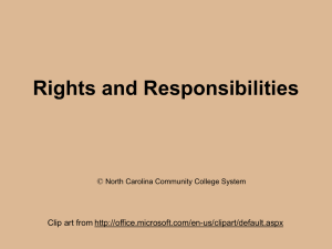 Lesson 11: Rights and Responsibilities - NC-NET