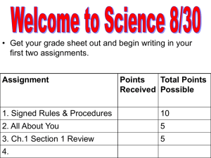 Science Lesson: Scientific Method & Experiment Design