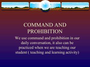 Command and prohibition
