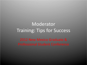 Moderator Training: Tips for Success
