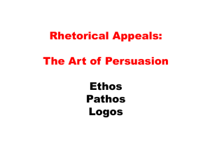 Rhetorical Appeals: Ethos, Pathos, Logos - Persuasion