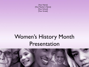 Women`s History Month Presentation