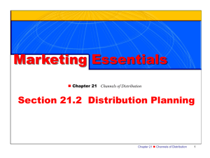 Distribution Planning: Marketing Channels Essentials