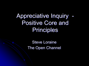 Appreciative Inquiry - Positive Core and Principles