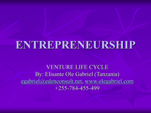 ENTREPRENEURSHIP - Venture Cycle
